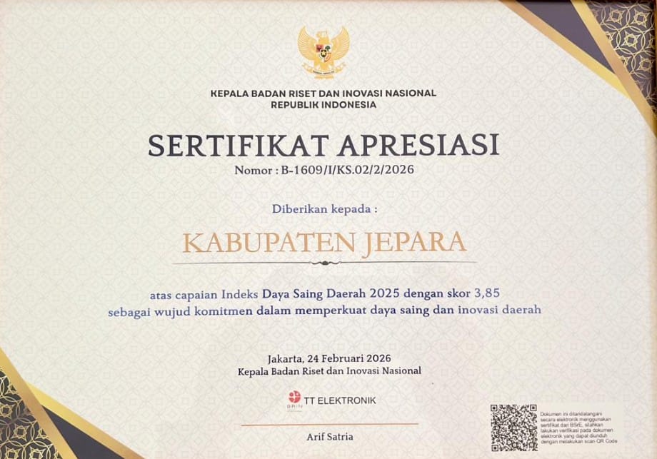 Skor daya saing daerah Jepara 2025 meningkat