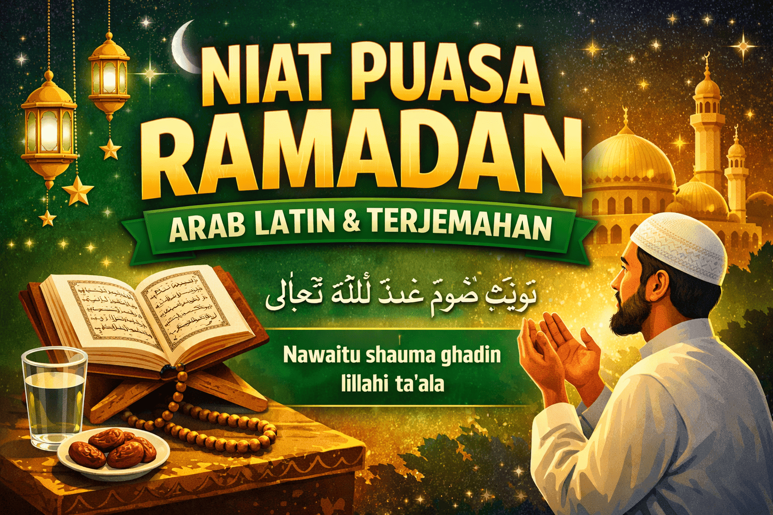 Niat puasa Ramadan Arab latin dan terjemahannya lengkap