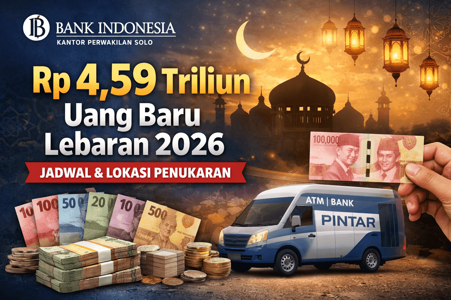 Uang baru Lebaran 2026 BI Solo Rp4,59 triliun lengkap jadwal dan lokasi penukaran