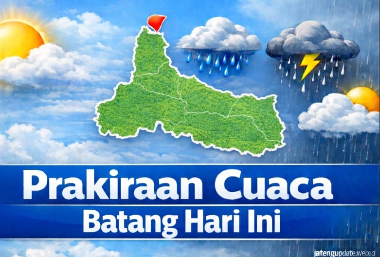 Prakiraan cuaca Batang hari ini 9 Maret 2026 berawan pagi hingga hujan ringan sore hari