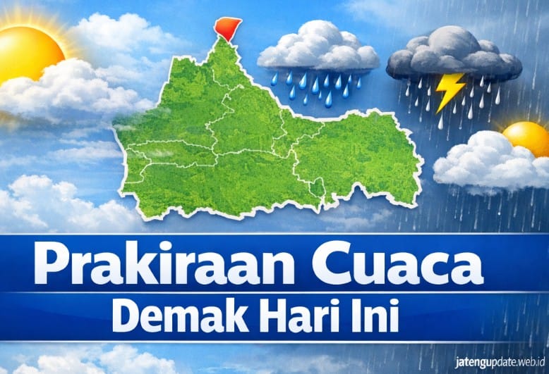 Prakiraan cuaca Demak hari ini 9 Maret 2026 berawan pagi hingga hujan ringan sore hari