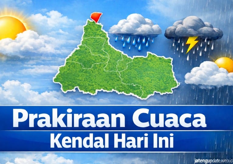 Prakiraan cuaca Kendal hari ini 9 Maret 2026 berawan pagi hingga hujan ringan sore hari