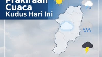 Prakiraan cuaca Kudus hari ini 9 Maret 2026 cerah berawan sepanjang hari dengan potensi hujan rendah