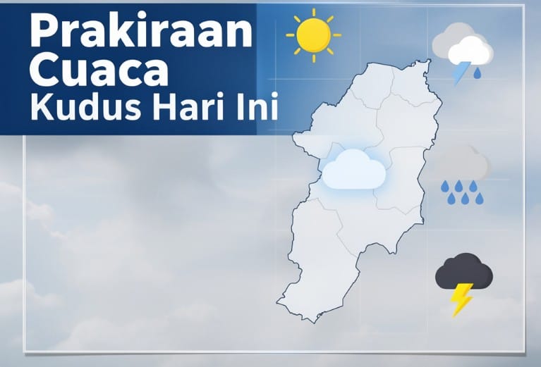 Prakiraan cuaca Kudus hari ini 9 Maret 2026 cerah berawan sepanjang hari dengan potensi hujan rendah