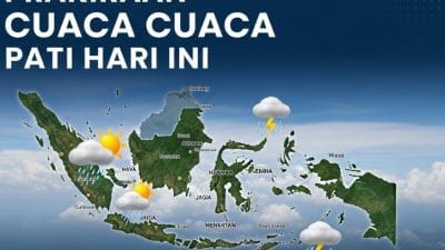 Prakiraan cuaca Pati hari ini 9 Maret 2026 berawan pagi hingga hujan ringan sore hari