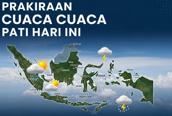 Prakiraan cuaca Pati hari ini 9 Maret 2026 berawan pagi hingga hujan ringan sore hari