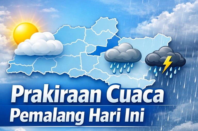Prakiraan cuaca Pemalang hari ini 9 Maret 2026 berawan pagi hingga hujan ringan sore hari