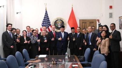 Menko Airlangga Hartarto menyampaikan kesepakatan dagang Indonesia AS dengan tarif nol persen untuk 1.819 produk di Washington DC